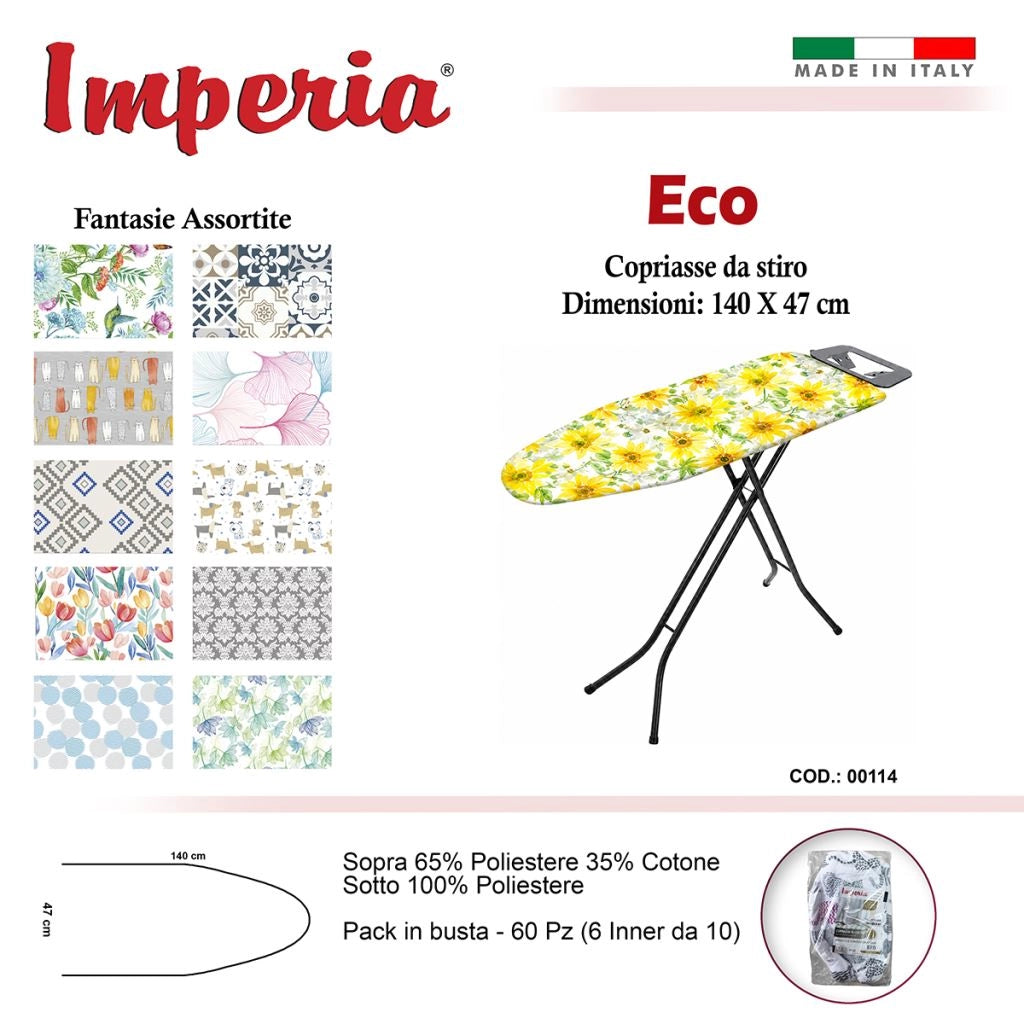 1 Pezzo Copriasse da Stiro Mollettone 140 x 47 cm Vari Decori