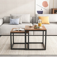 Set 2 Tavolini da Salotto Marrone 55/52/50 cm