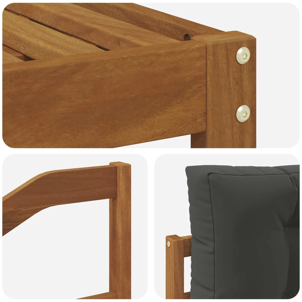 Set di divani da esterno con cuscino 6 pcs Naturale e Antracite