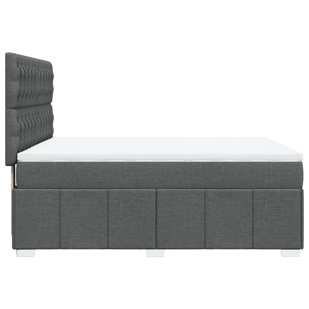Giroletto a Molle con Materasso Grigio Scuro 140x190 cm Tessuto 3293971