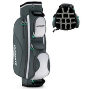 Borsa trolley da golf 34 x 29 x 125 cm 14 scomparti separati tasca isolata design leggero nylon grigio 20_0020090