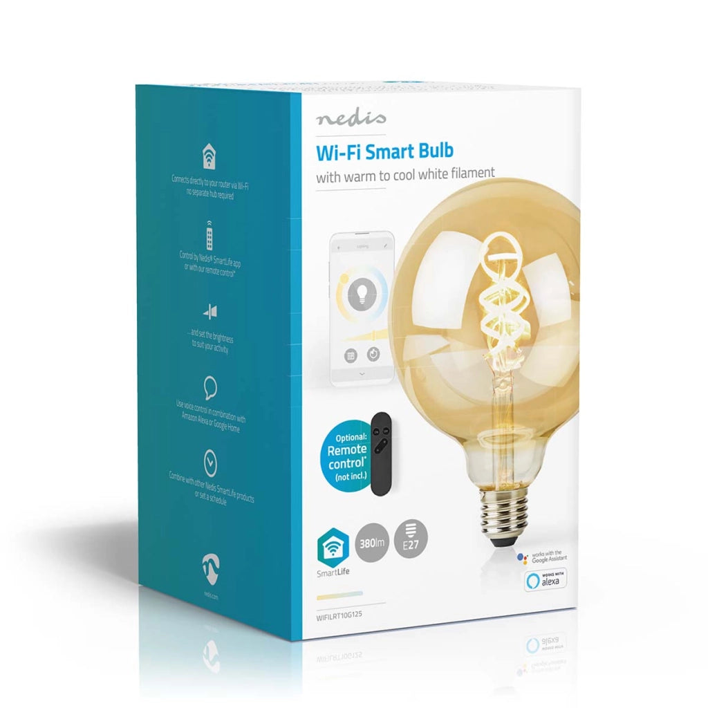 Lampadina connessa Wi-Fi LED 4,9W 360lm E27 SmartLife forma a globo Bianco Nedis