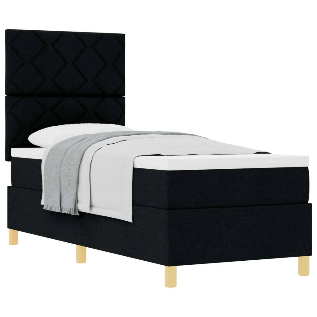 Letto a molle con materasso Nero 80 x 200 cm Tessuto 3339653