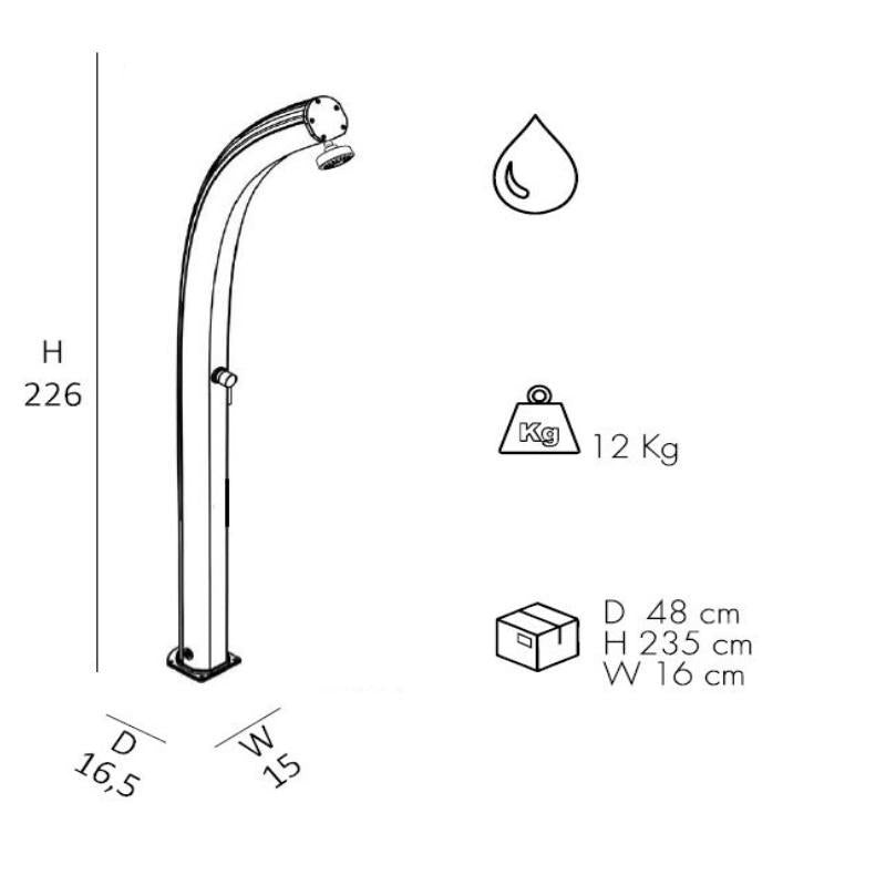 Doccia Tradizionale In Alluminio Jolly Con Miscelatore Colore Sabbia Cv-A505/9001