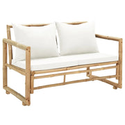 Divano da Giardino a 2 Posti con Cuscini in BambÃ¹ cod mxl 54176