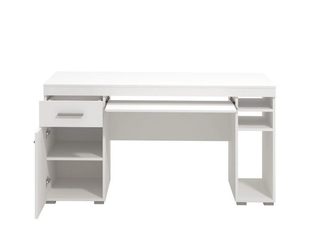 Massafra, Scrivania un Cassetto, 145x65.5x75.5h cm Bianco Opaco