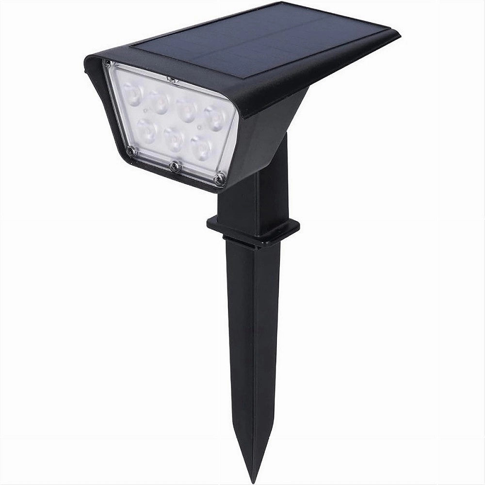 Trade Shop - Faretto 7led Picchetto Ricaricabile Con Pannello Solare Crepuscolare Muro Yh0514 -