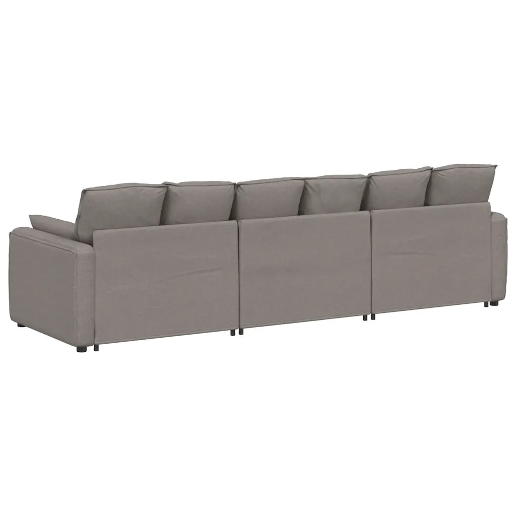 Divano Modulare con Cuscini Tortora 3321092