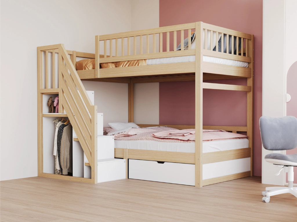 Letto a castello funzione contenitore legno 90x200 cm