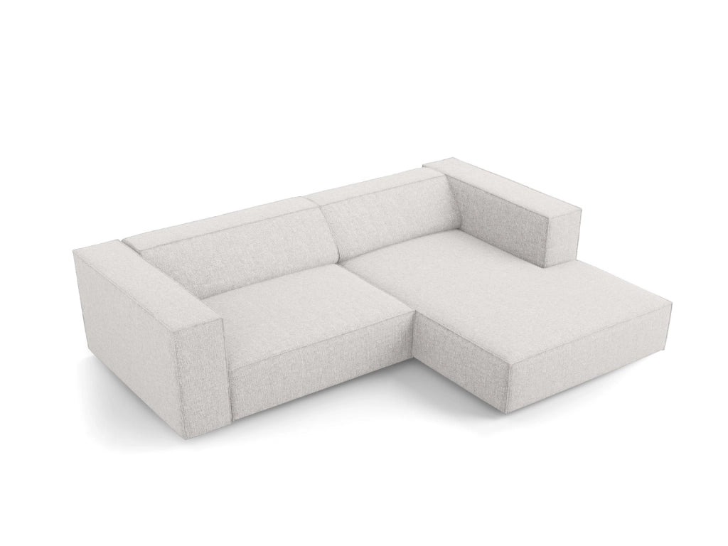 Cosmopolitan Design - Divano angolare destro "Arendal" 3 posti in ciniglia grigio chiaro 