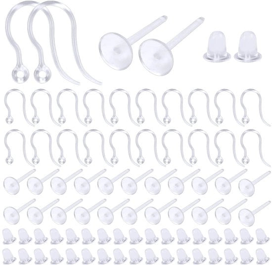 Orecchini Stoppers 400 Pezzi - Stoppers per Orecchini Retro - Stoppers per Orecchini in Silicone - Supporti di Sicurezza - Creazione di Gioielli - Resina/Silicone - Attacchi per Orecchini