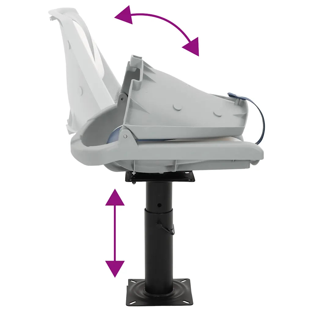 vidaXL Sedile per Barca con Supporto Altezza Regolabile Girevole 360°