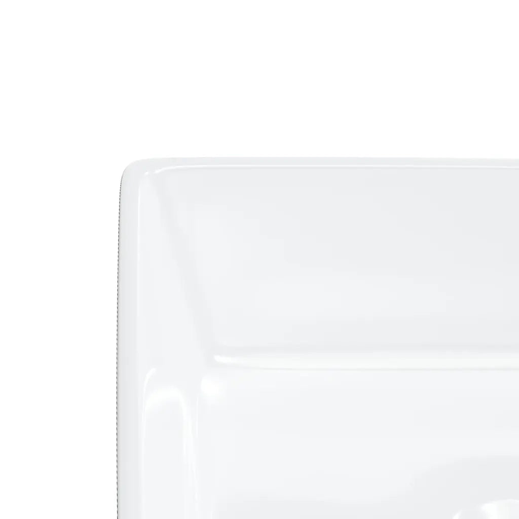 vidaXL Lavandino Bianco 37x37x13 cm in Ceramica Quadrato