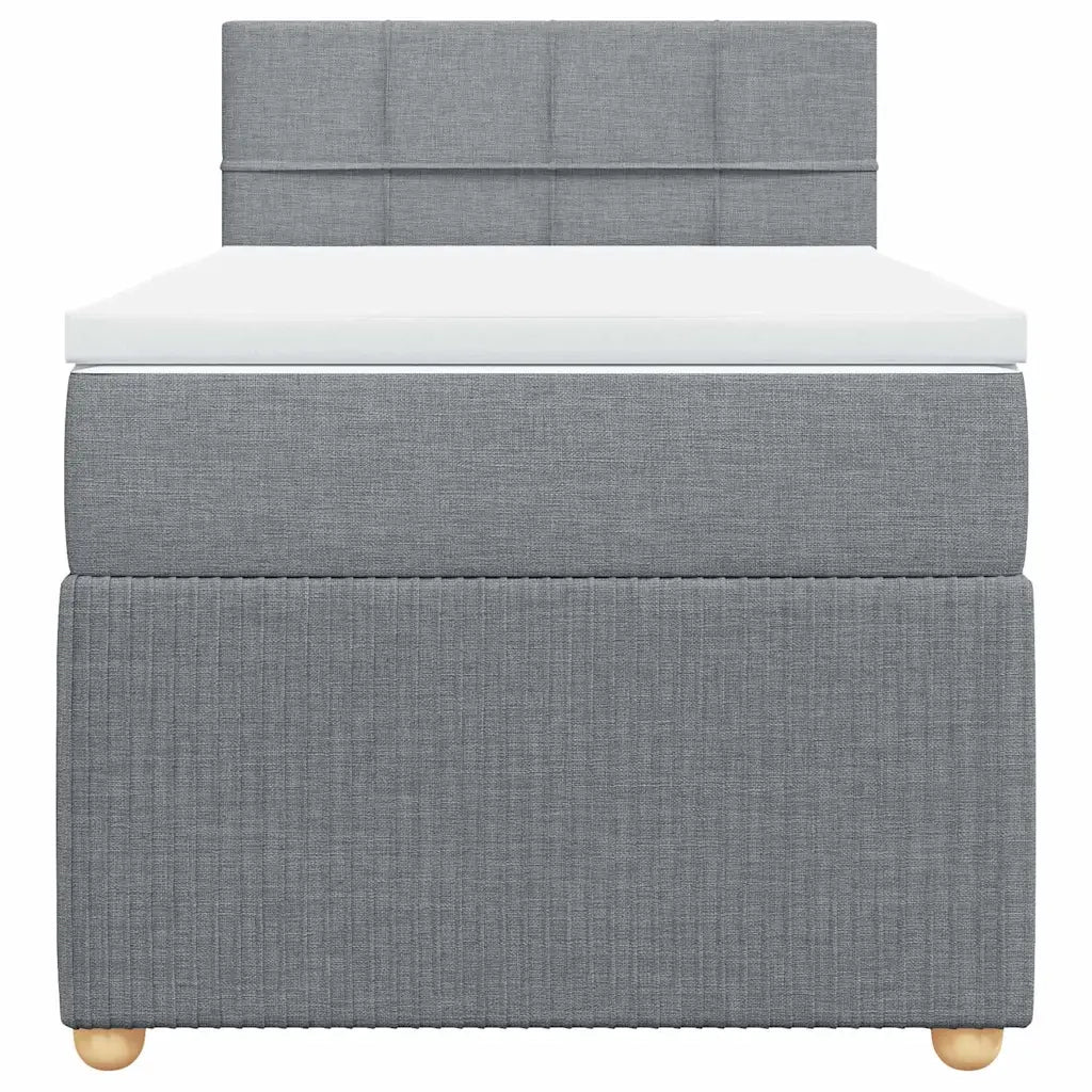 Giroletto a Molle con Materasso Grigio Chiaro 90x200 cm Tessuto