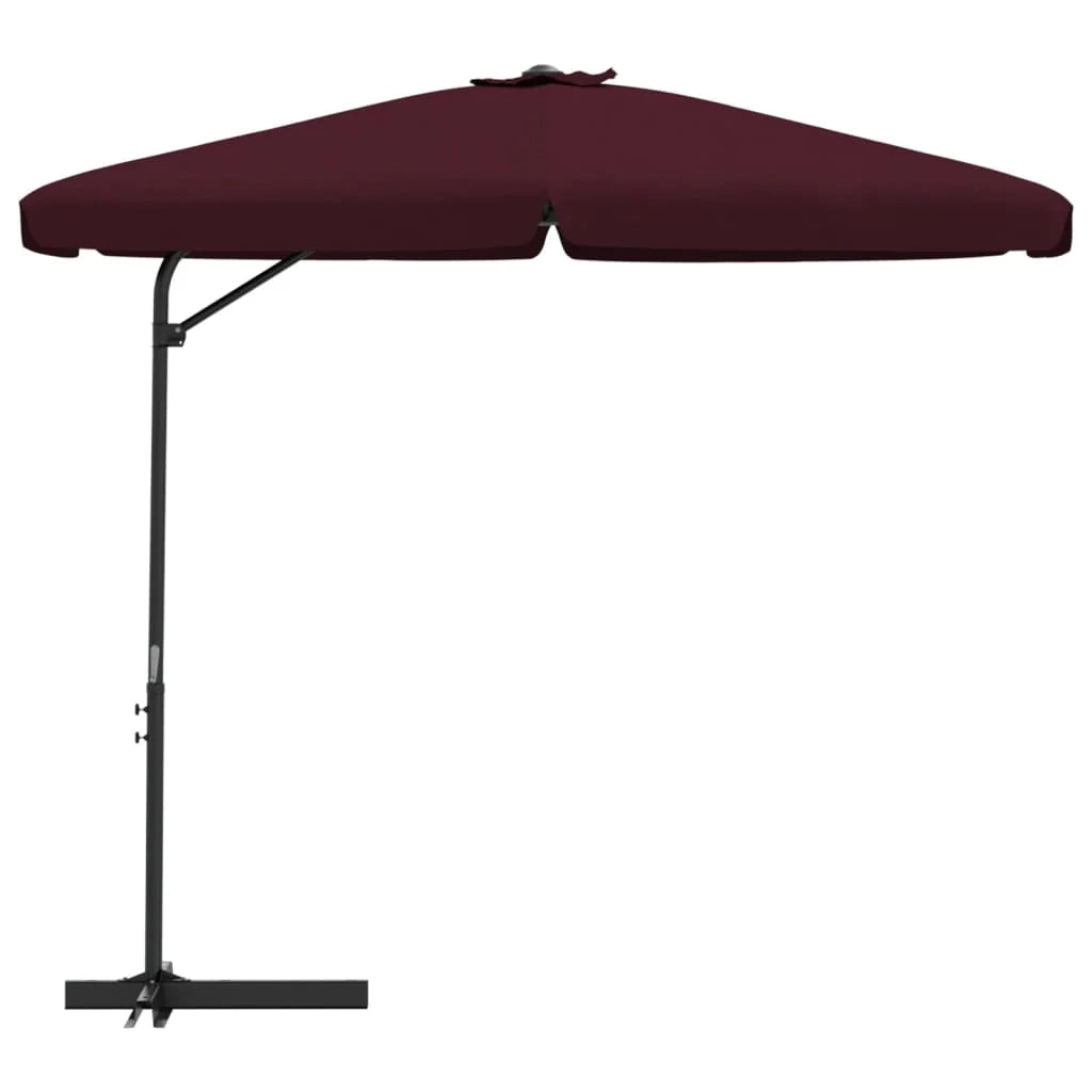 Ombrellone da esterno con palo in acciaio da 300 cm rosso bordeaux 02_0008192