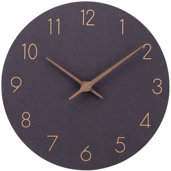 Orologio da Parete in MDF, Non Tocchante, Silenzioso 30cm con Batterie, Moderno e Facile da Leggere per Camera, Casa, Cucina, Camera da Letto, Ufficio, Scuola (Nero)