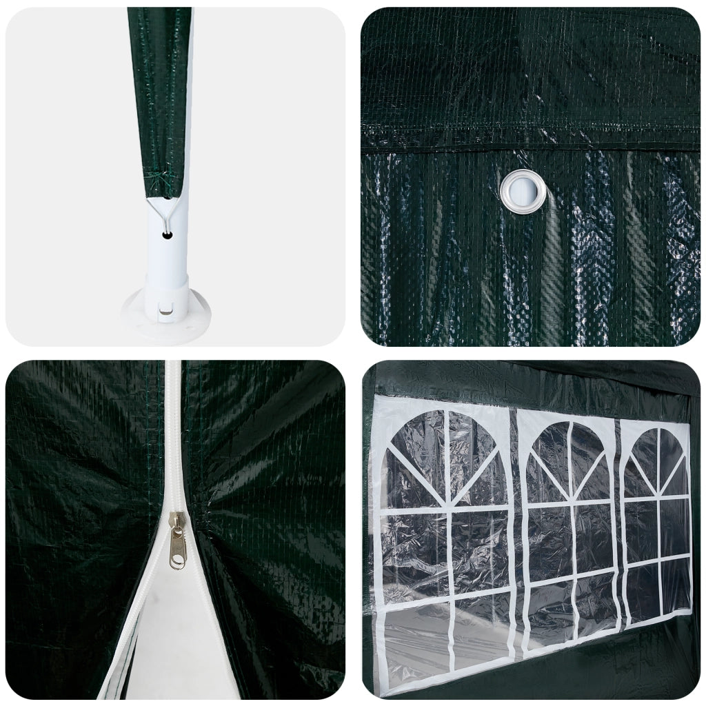 Tenda da Feste con 10 Pareti Verdi 6x4 m PE