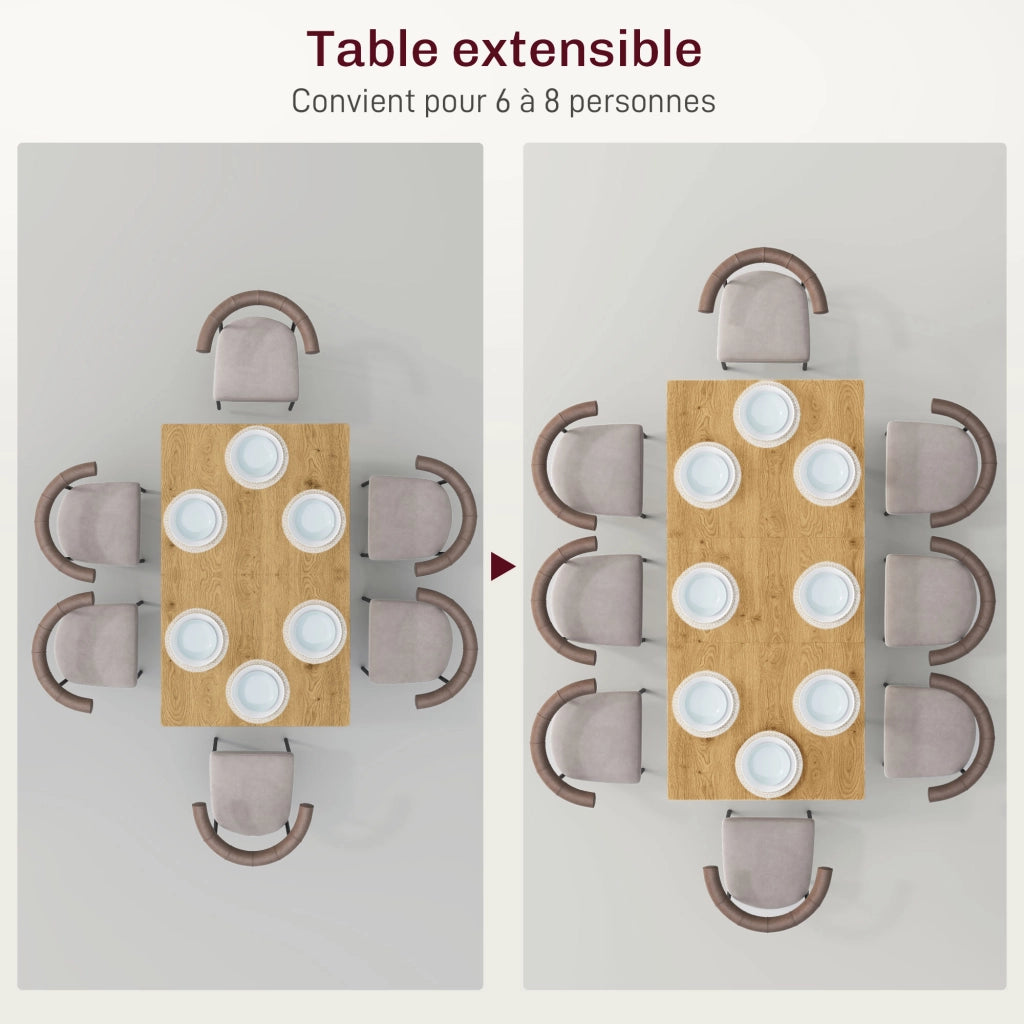 Tavolo da pranzo allungabile e pieghevole ¨C zephmum ¨C legno naturale 120x160 cm