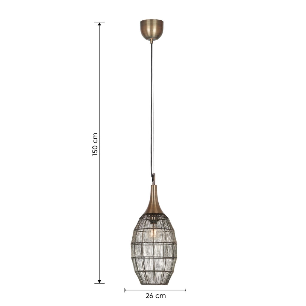 Lampada a sospensione industriale SORAYA patina Ø26 E27 Trio