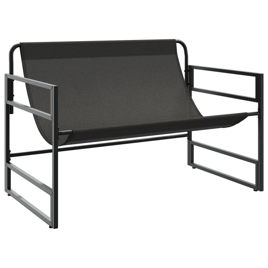 Panchina da Giardino con Cuscino Antracite 113 cm in Acciaio 4009299