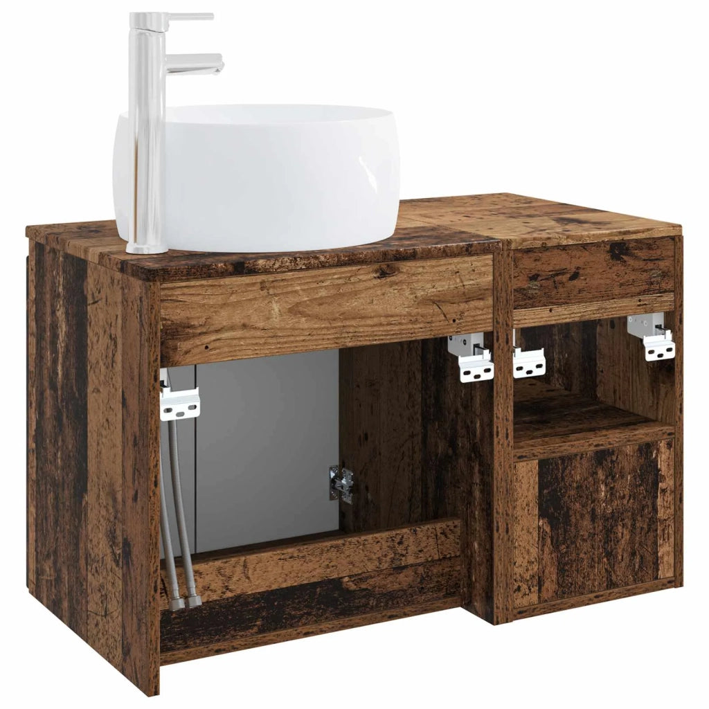 Set di mobili per il bagno 2 pz Legno antico 3404102
