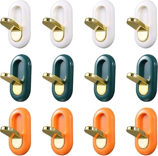 12 Stuks Wandhaken Selfadhesive per 12 Stuks - Decorativi per Bagno e Camera da Letto - Senza Foratura