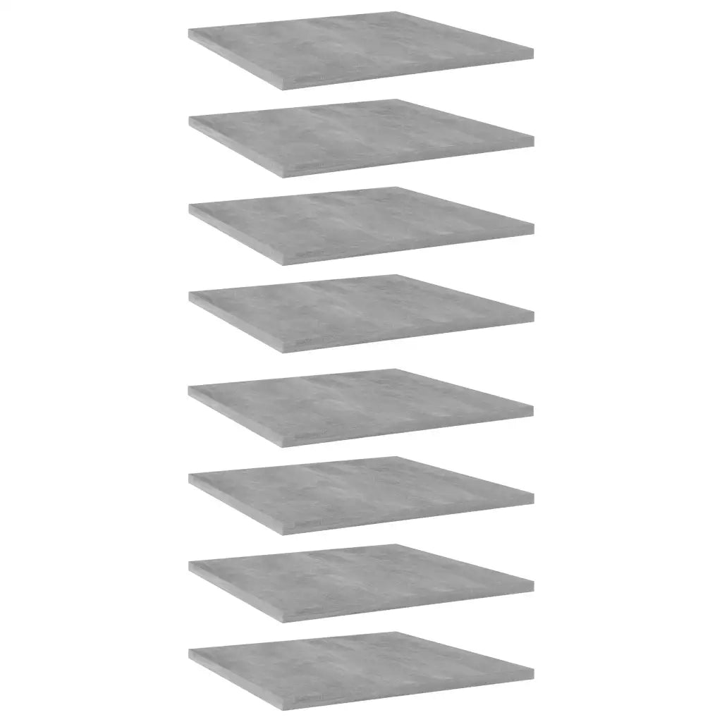Ripiani per Libreria 8pz Grigio Cemento 40x40x1,5cm Multistrato 805179