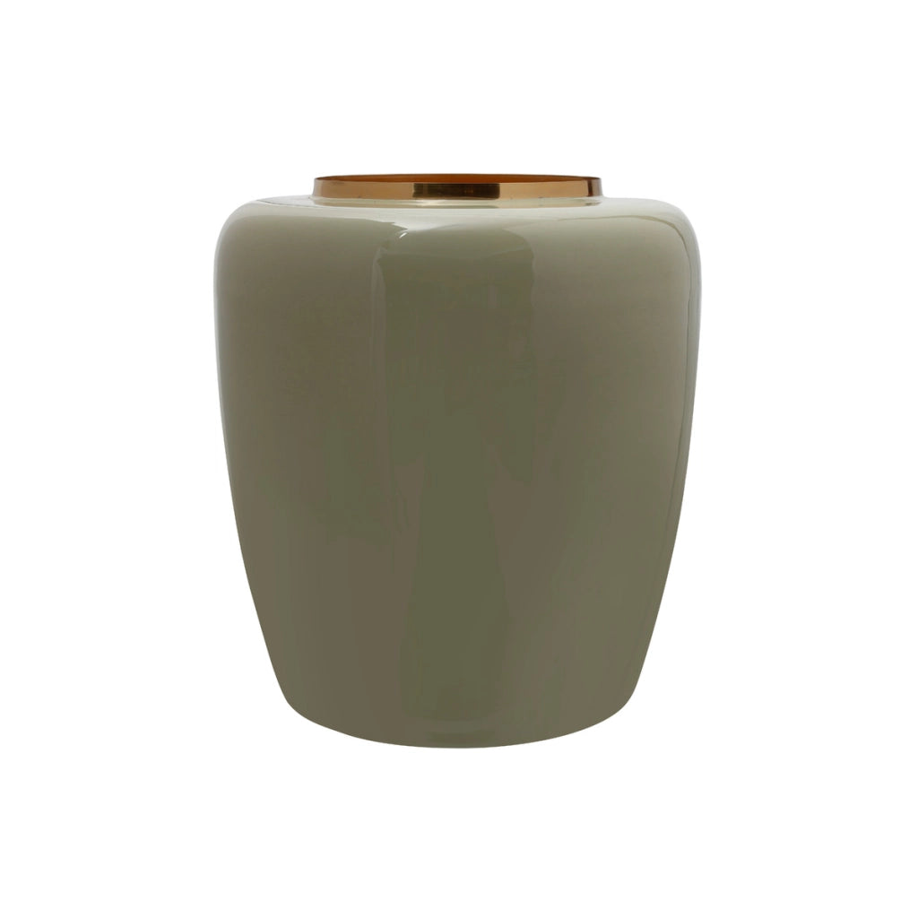 Vaso decorativo Artisse in metallo menta e oro