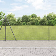 Recinzione a Maglie con 7 Pali Flangiati 1.2x10 m Acciaio Galvanizzato