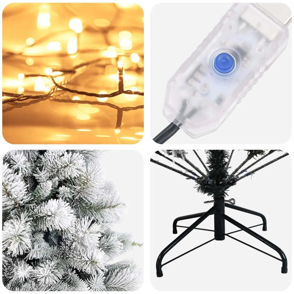 Albero di Natale Artificiale con Rami Pieghevoli 210 cm 300 LED 3466250