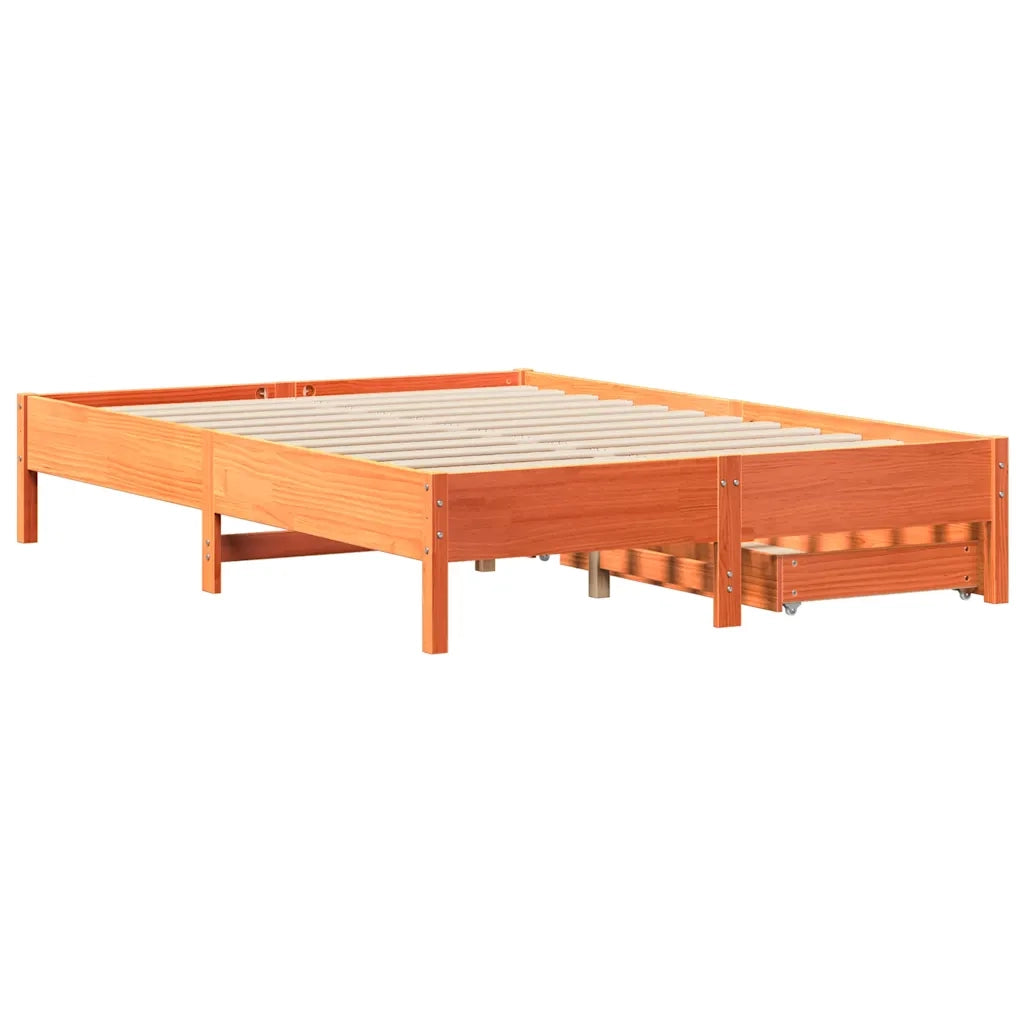 Letto senza Materasso Marrone Cera 160x200 cm in Legno di Pino 3301706