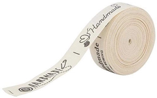 Tessuto di cotone 5 Metri x 1,5 cm - Decorativo tessuto a mano - Confezione regalo - Ciocche di capelli - Decorazione di matrimonio - Decorazione di compleanno - Decorativo tessuto di cotone