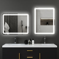 Specchio Bagno 70x90 cm LED Touch con Luce Dimmerabile a 3 Temperature e Antiappannamento