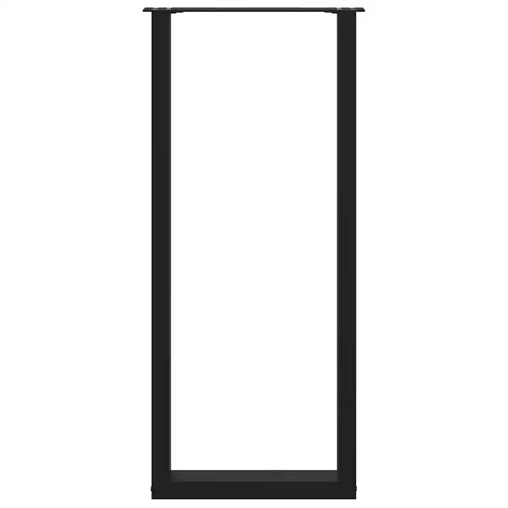 Gambe per tavolo da bar a forma di U 2 pz nere 40x(110-111) cm in acciaio 4013240