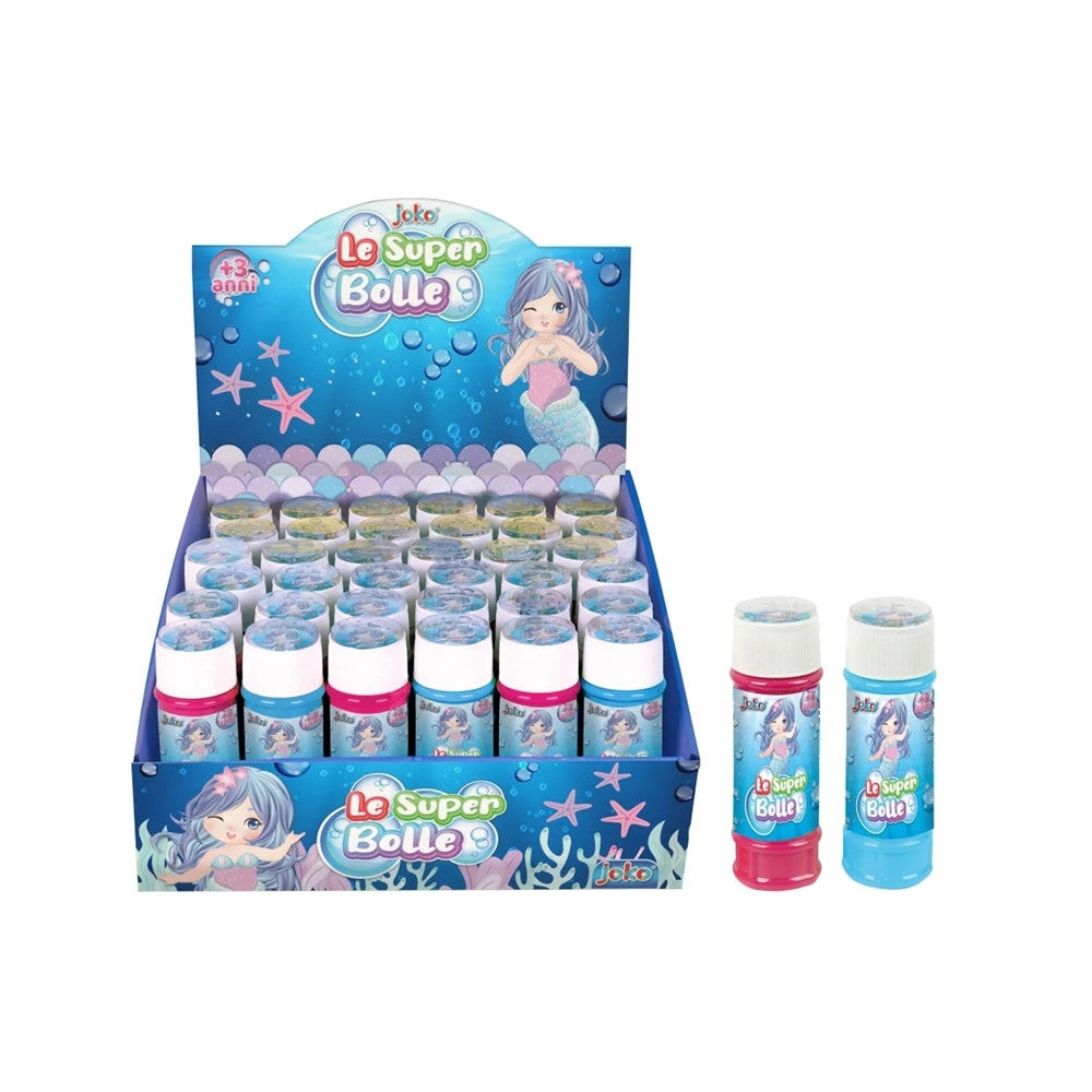 Trade Shop - Bolle Di Sapone Confezione Da 36 Pz Flaconi 60 Ml Sirenetta Per Gioco Bambini 807601 -
