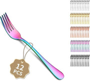 Set di forchette da dessert 12 pezzi - moderno e in acciaio inossidabile - 18 cm