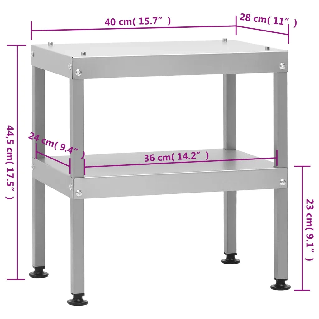 Tavolo per Forno Affumicatore 40x28x44,5 cm in Acciaio Zincato 364747