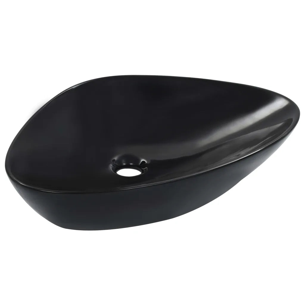 Lavandino-Lavello 58,5x39x14 cm in Ceramica Nero