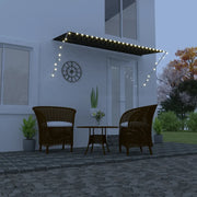 Tenda da Sole Retrattile con LED-Tenda parasole per Patio 350x150 cm Antracite