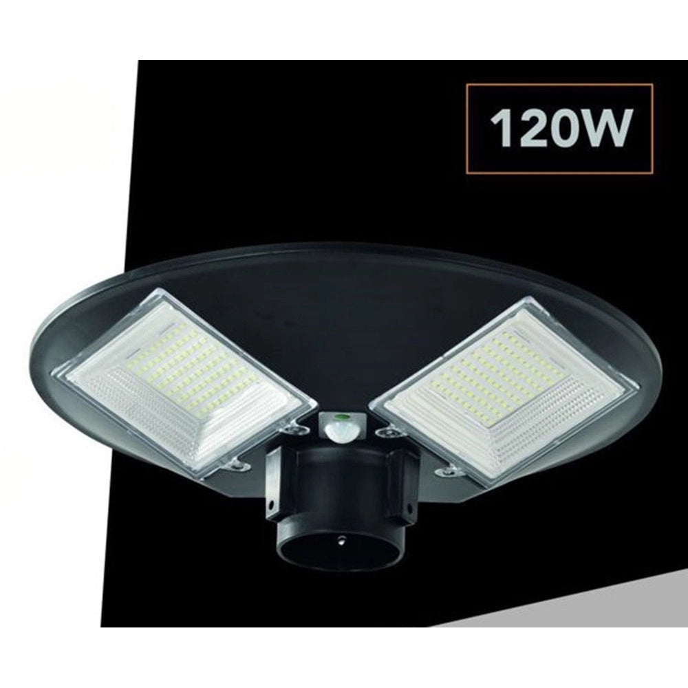 Trade Shop - Lampione Ufo Led Pannello A Energia Solare 120w 1200lm Luce Bianca 6500k Sl-911-100-6500k -