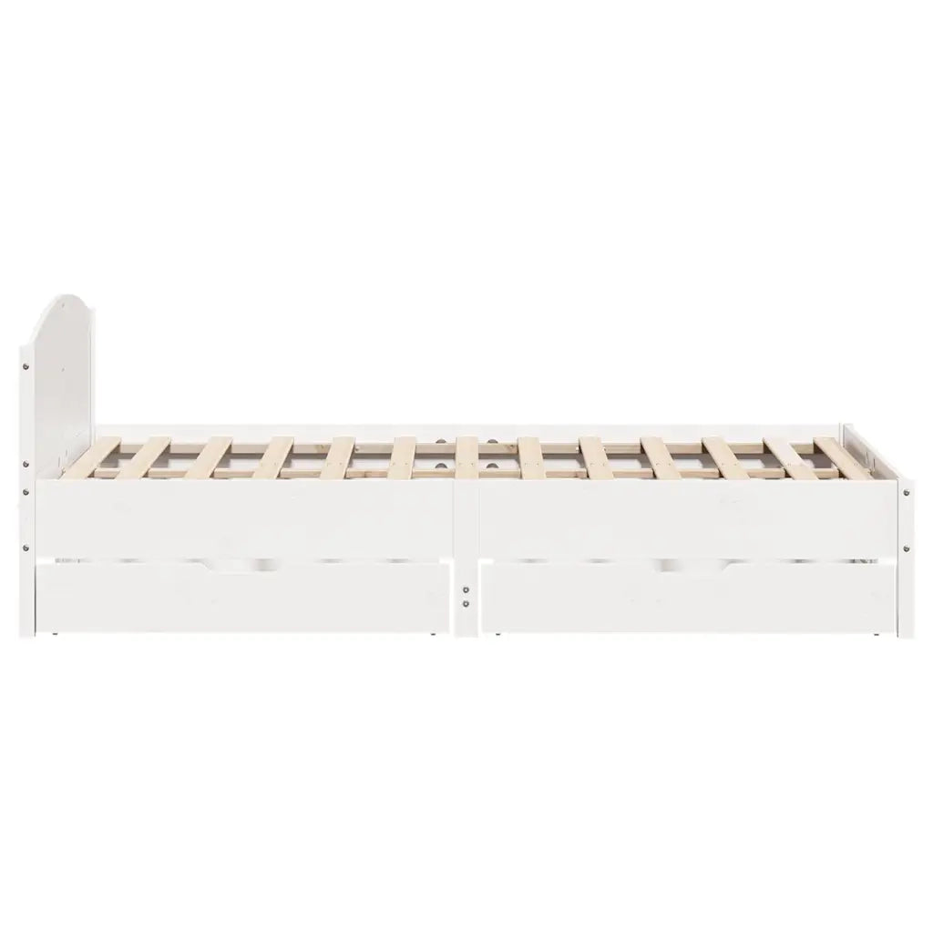 Letto senza Materasso Bianco 120x190 cm Legno Massello di Pino 3301840