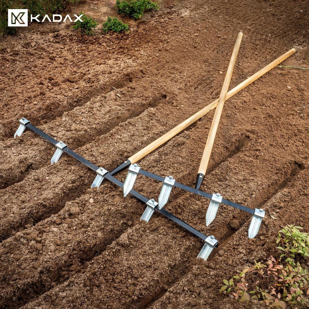 Marcatore da giardino KADAX per semina, file e aiuole, a 4 denti, 50 cm