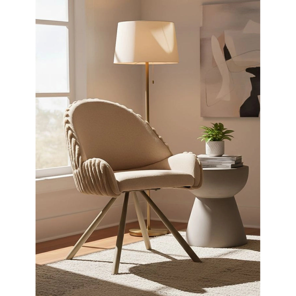 Set di 2 Sedie VKH885, Beige, Poliestere, 58x53x85 cm