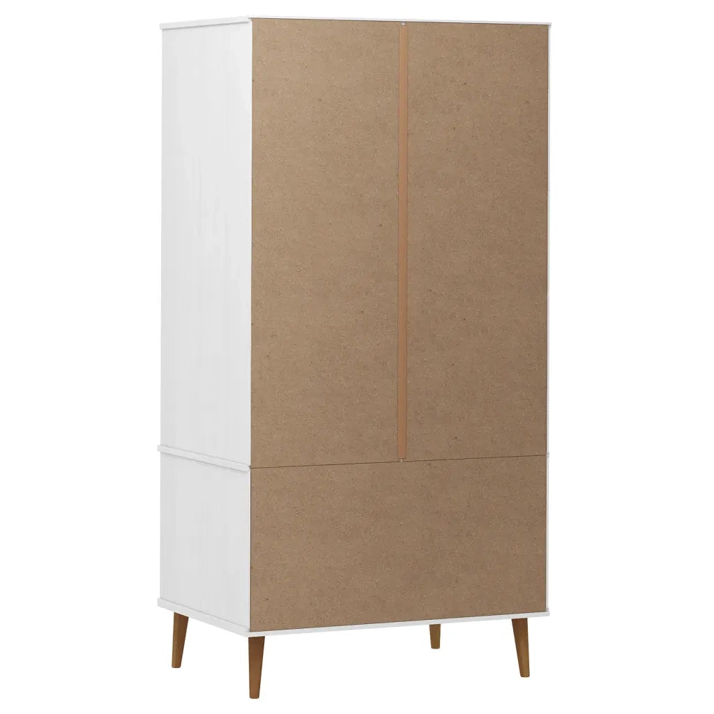 Armadio MOLDE Bianco 90x55x175 cm in Legno Massello di Pino 350523