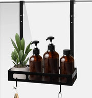 Doucheplank da adesivo - maniglia da bagno in acciaio inossidabile con 2 ganci - supporto da bagno da appendere - contenitore per shampoo e gel da bagno per doccia - inclusa la kit di accessori - non richiede foratura