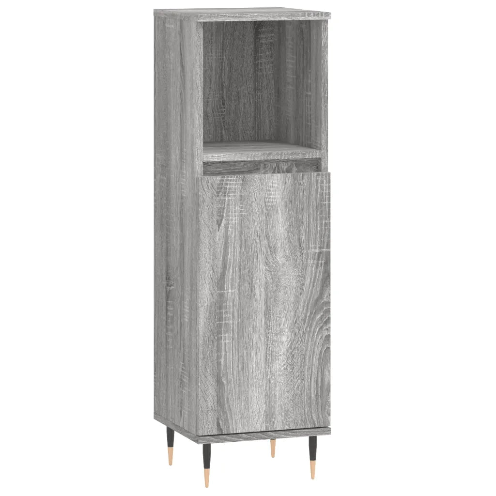 Set Mobili da Bagno | Armadio da bagno 3 pz Grigio Sonoma in Legno Multistrato
