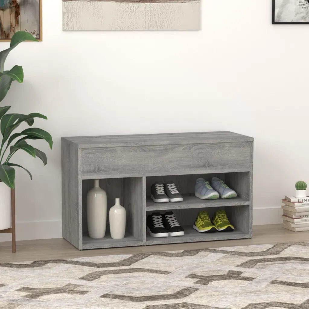 Scarpiera Grigio Sonoma 80x30x45 cm in Legno Multistrato
