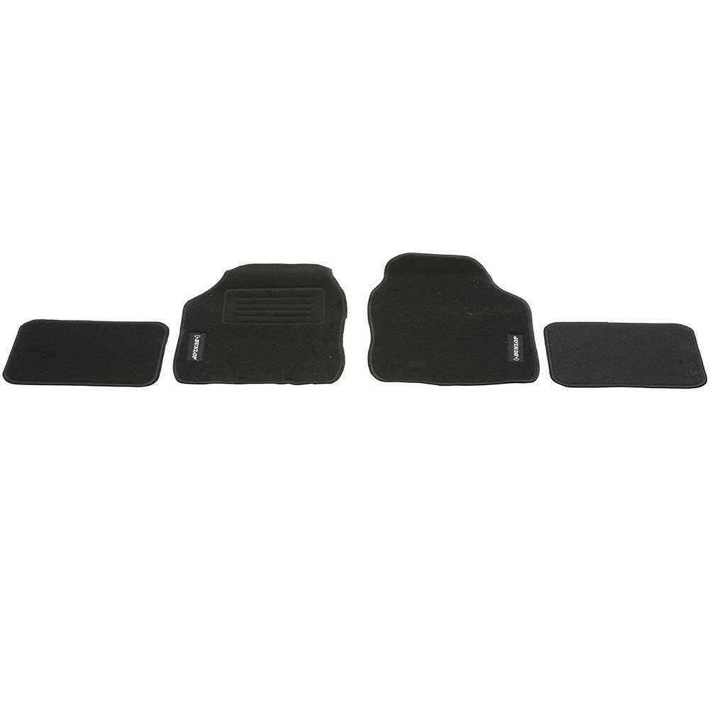 4x Tappeti Auto Tappetini Anteriori Posteriori in Gomma Moquette Universali Nero