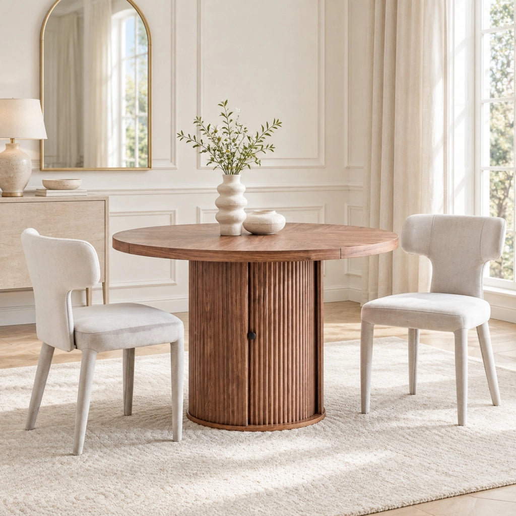 Set di 2 sedie da pranzo grigio chiaro imbottite con schienale a T