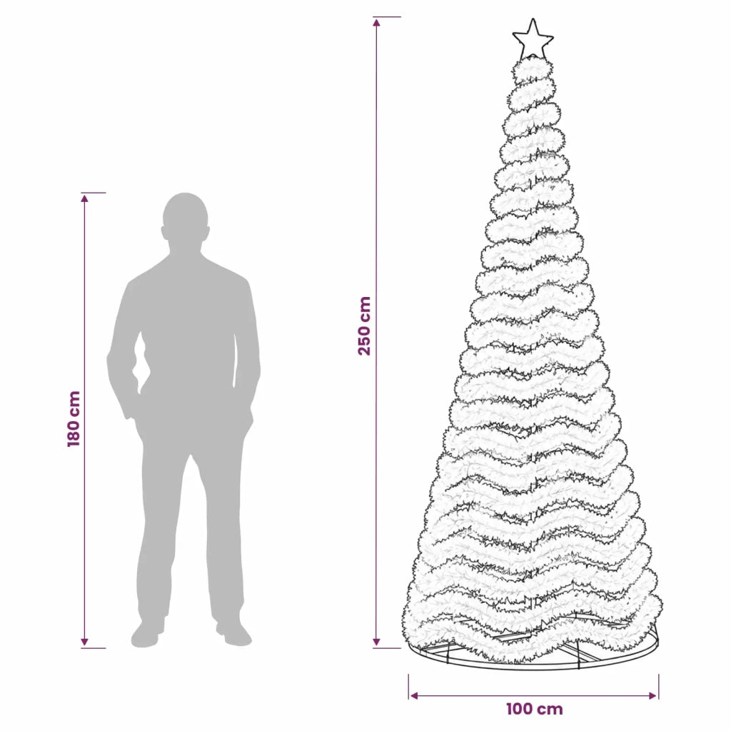 Albero di Natale in tinsel con luci LED e base EKENAS 250 cm 42055411
